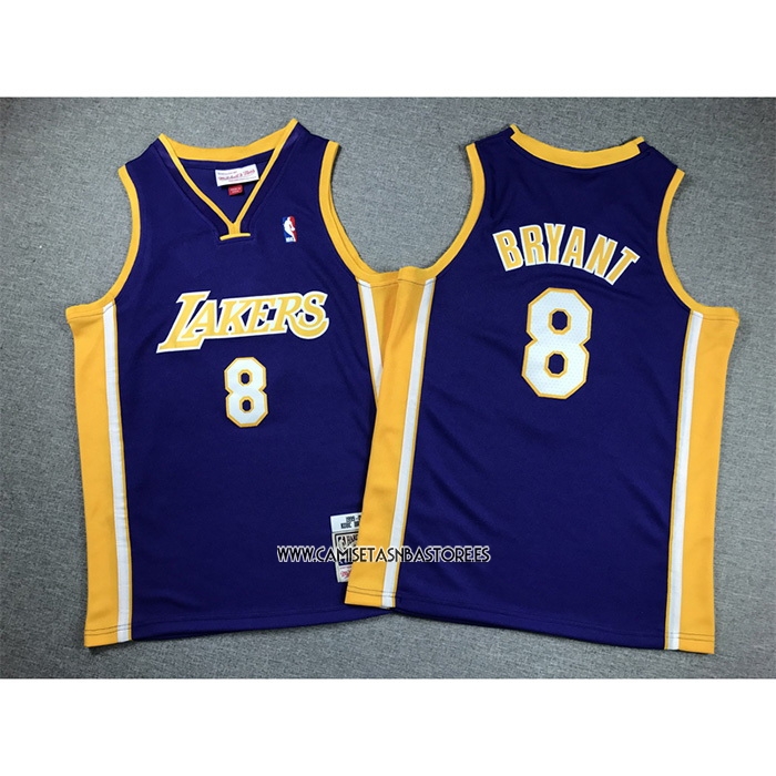 Kobe Bryant NO 8 Camiseta Nino Los Angeles Lakers Mitchell & Ness 1999-00 Violeta